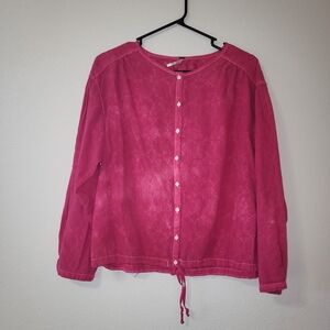 Free People Pink Button-Up Blouse